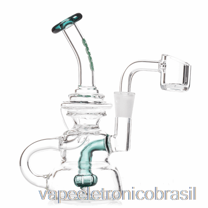 Vape Recarregável Ooze Flood Mini Dab Rig Oceano Verde (transparente / Azul-petróleo)